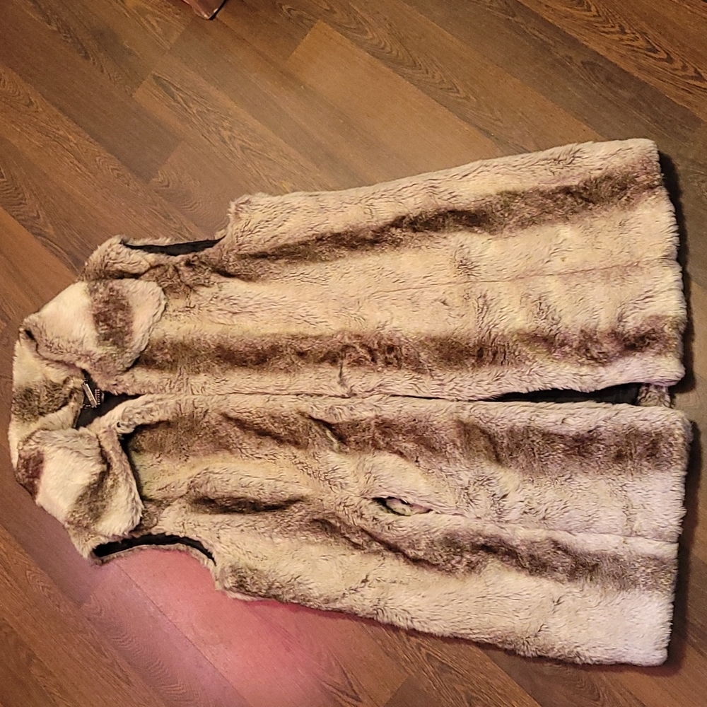 Cristina Ehrlich Brown Faux Fur Collared Vest Sz 1X